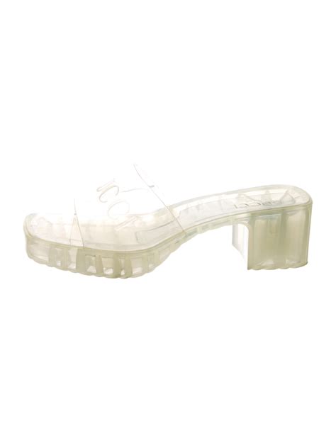 gucci clear jelly sandals|Gucci transparent sandals.